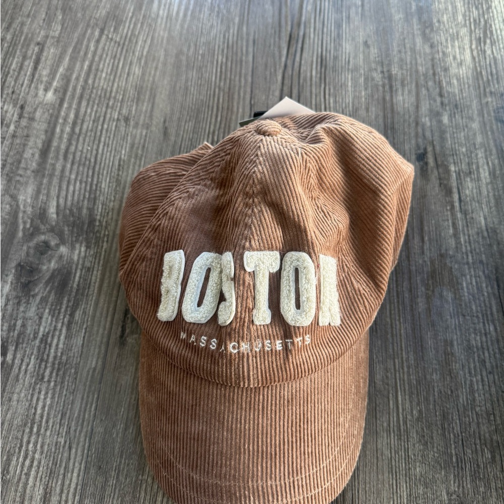 Corduroy Cap with Boston Embroidery